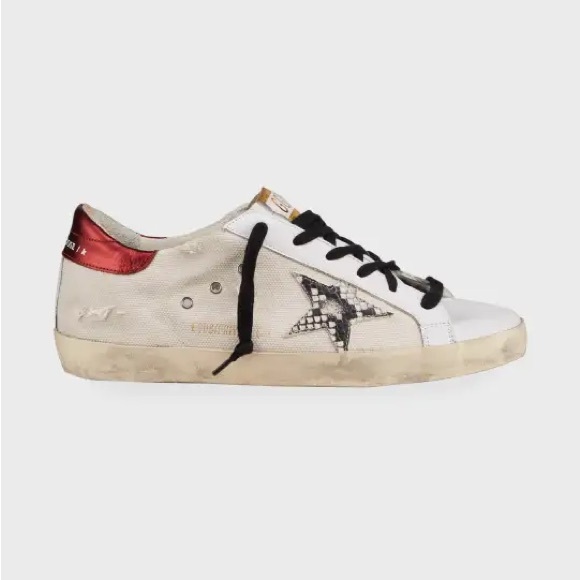 Golden Goose Superstar Canvas / Snake Print Sneakers - Picture 1 of 9